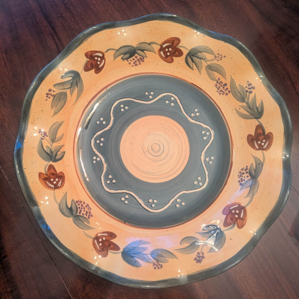 Avignon Provence Centerpiece Bowl Multicolor Glazed Stoneware - Picture 1 of 6